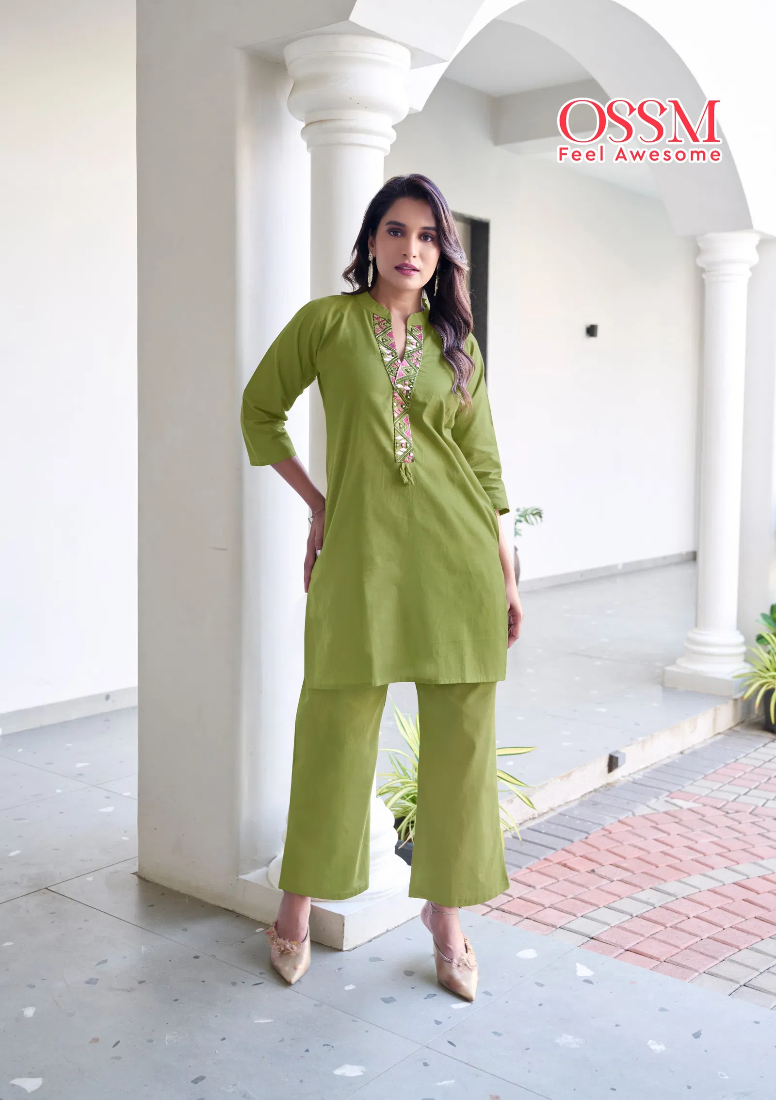 Sara by Ossm Fancy Cotton Embroidery Co Ord Set Wholesale Market In Surat